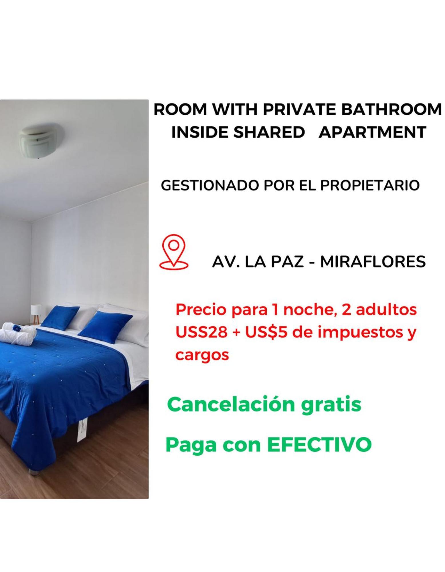 Habitacion Bano Propio La Paz 1 Lima Eksteriør billede